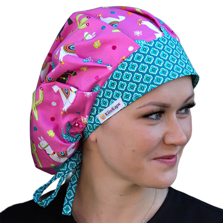Style 7 2 Tone Bouffant Scrub Hat