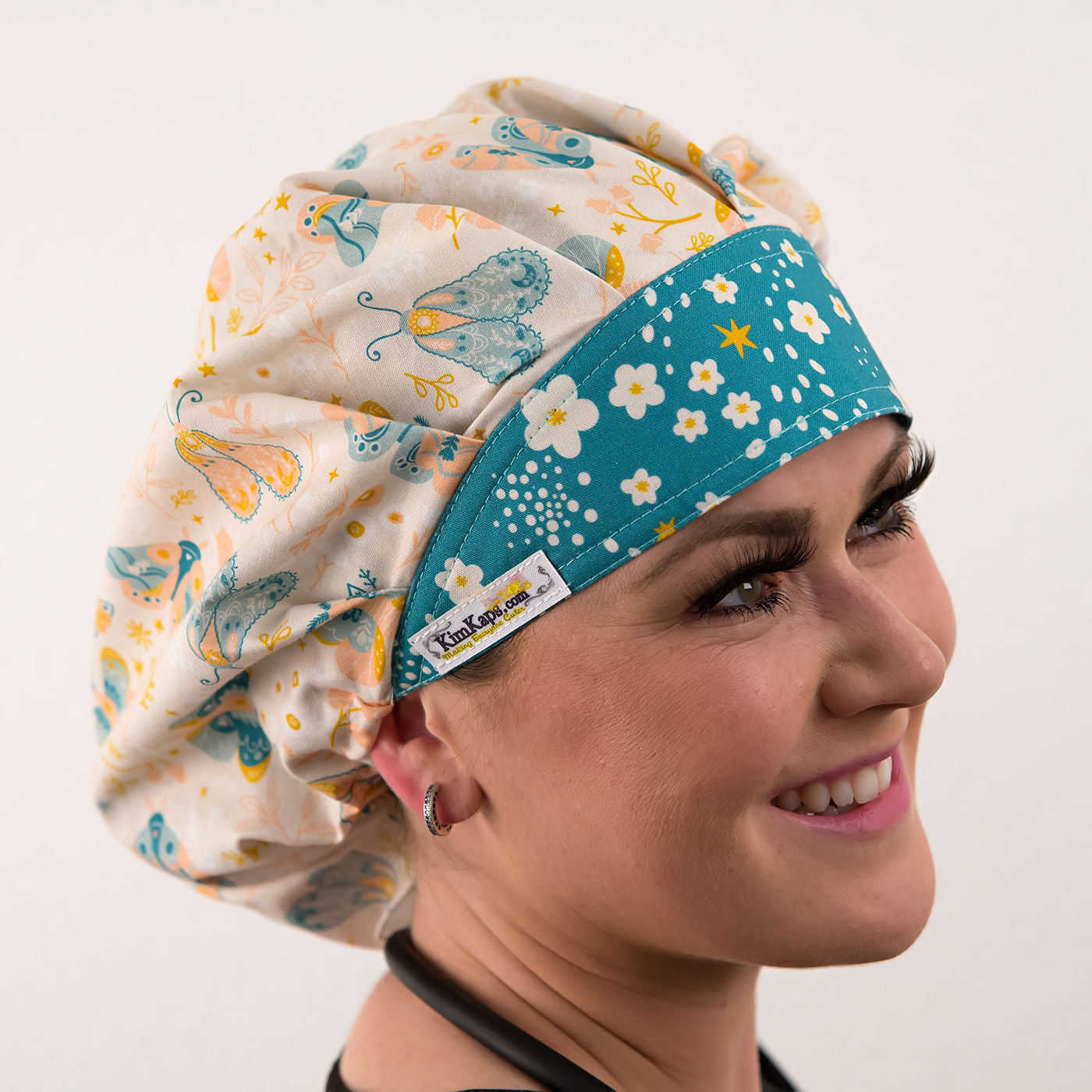 butterfly scrub hat bouffant