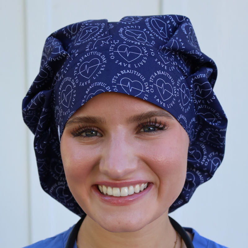 greys anatomy scrub cap beautiful day