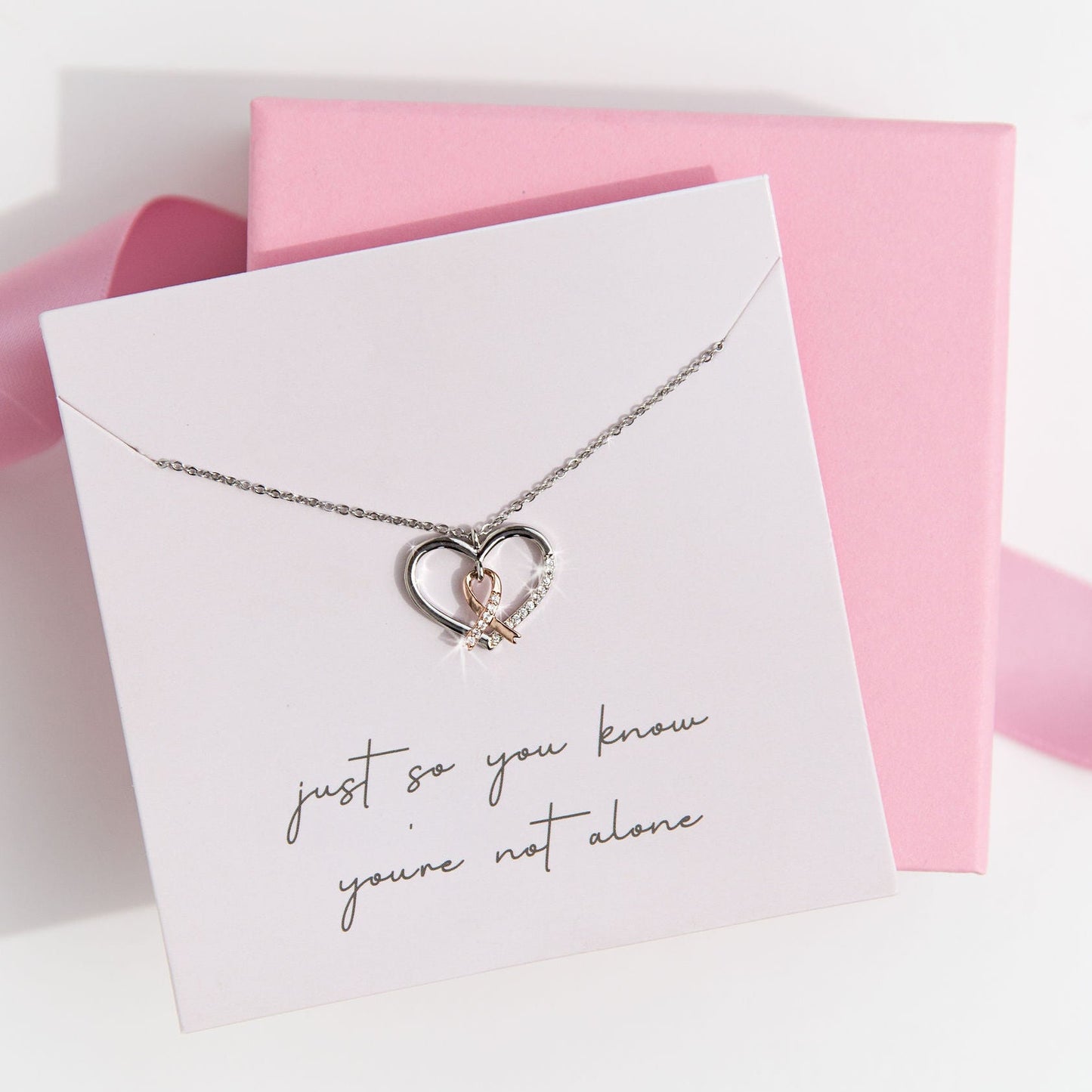 Not Alone Breast Cancer Awareness Necklace