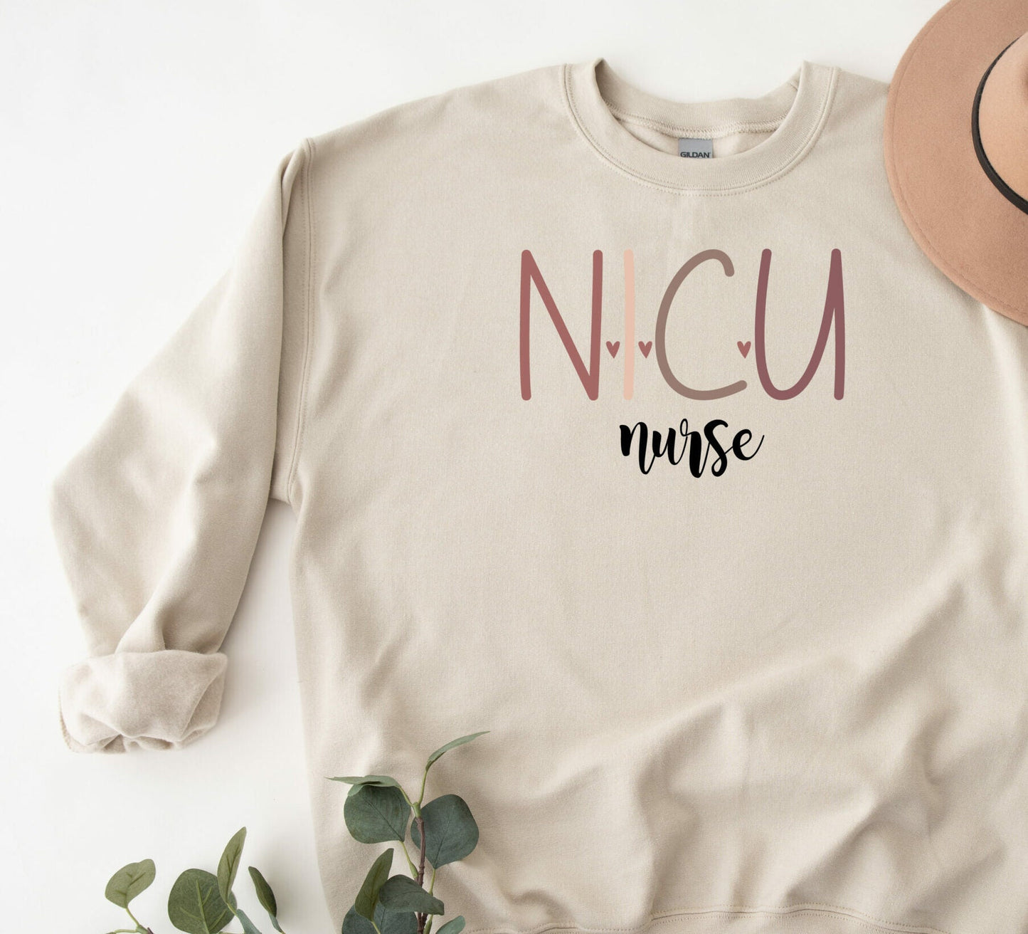 NICU nurse sweatshirt sand