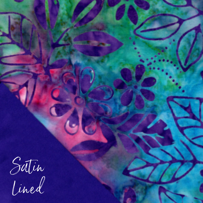 Batik satin-lined scrub cap