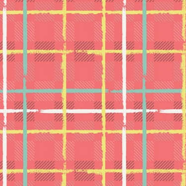 Coral Plaid Headband