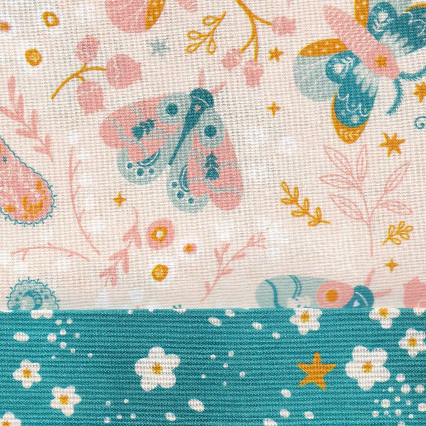 scrub hat with blue and pink butterflies