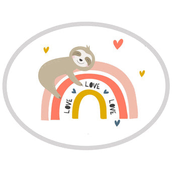 scrub cap button snaps with sloths and rainbows
