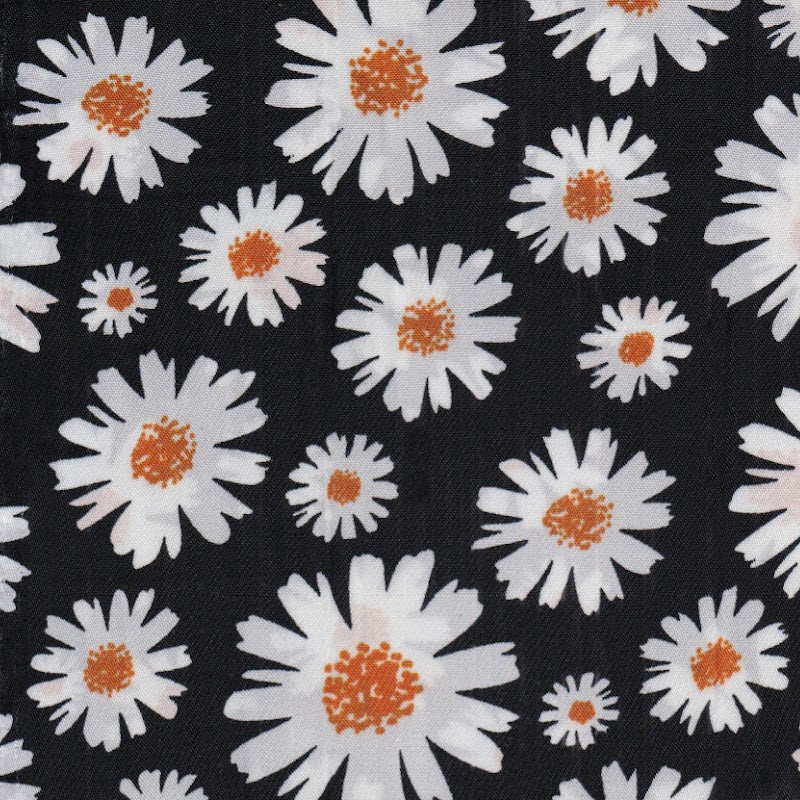 Midnight Daisies Satin