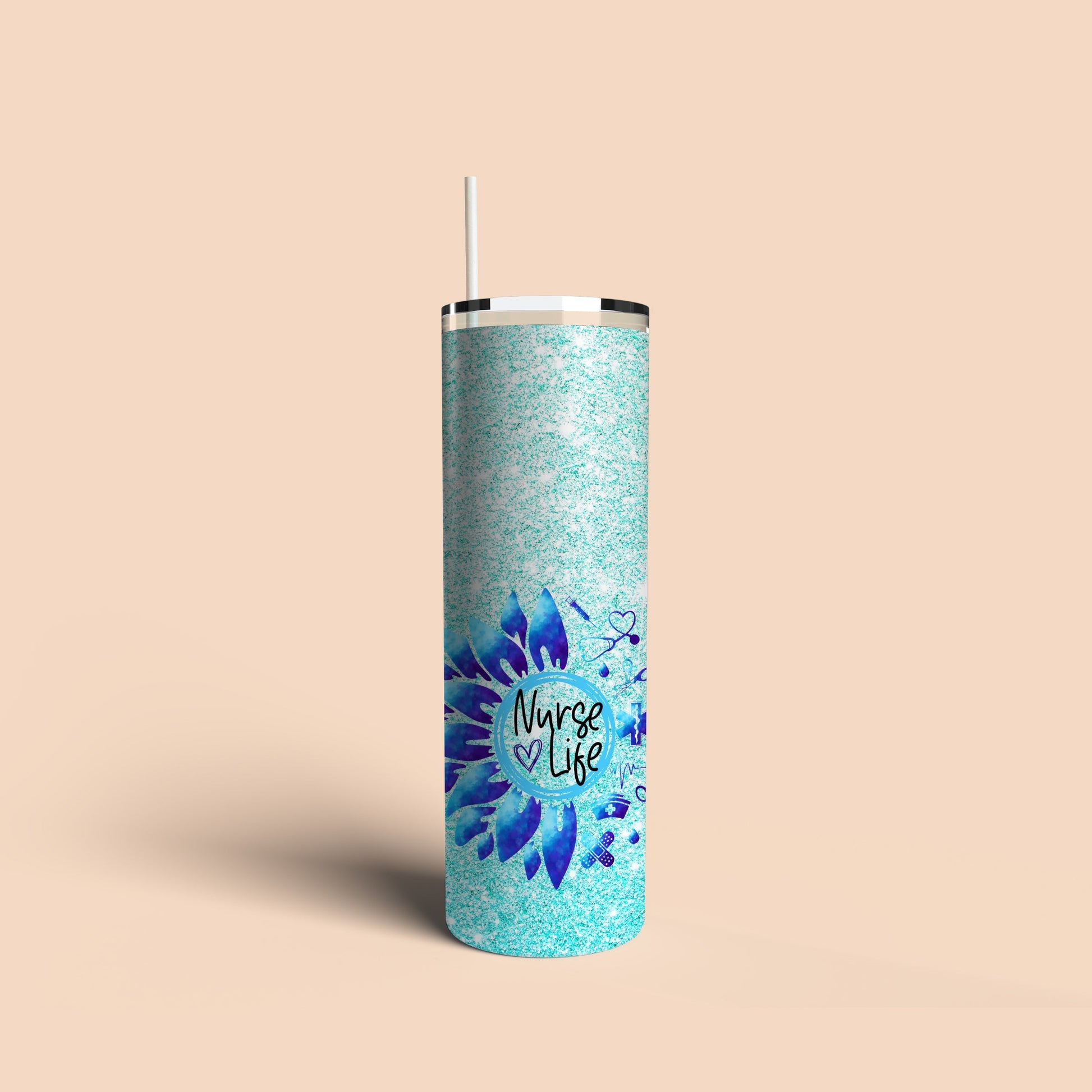 nurse life flower tumbler gift
