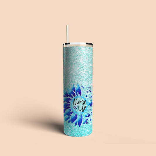 nurse life flower tumbler gift