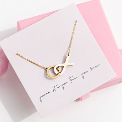 stronger than you know breast cancer awareness necklace