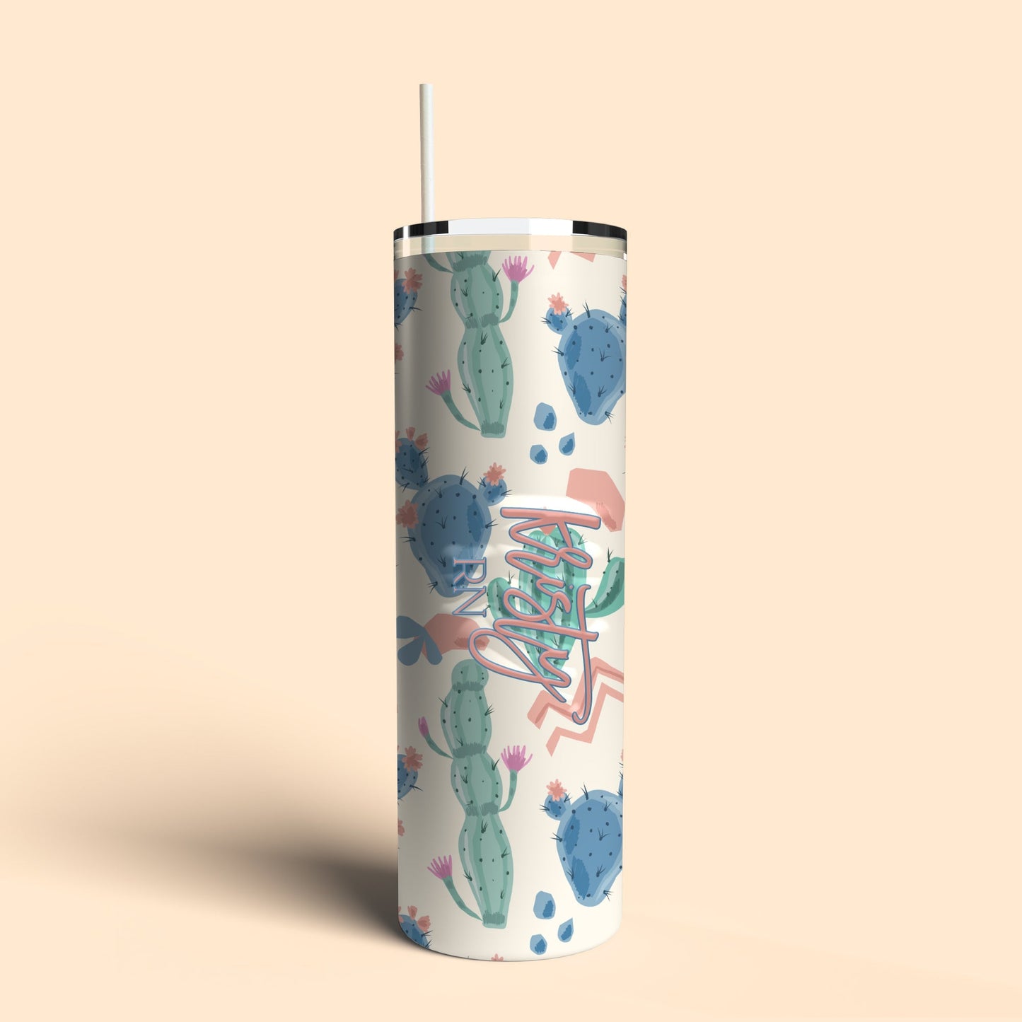 cactus tumbler with lid and straw
