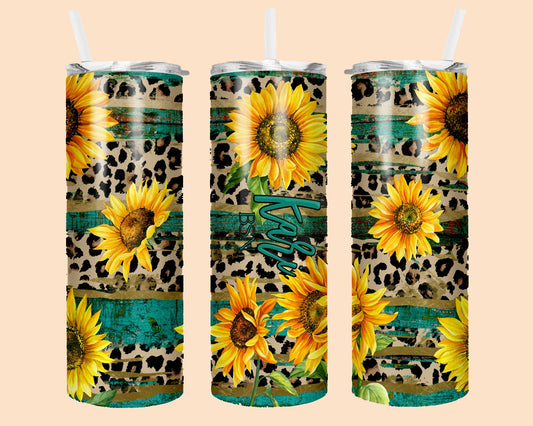 sunflower leopard tumblers