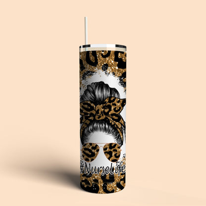 Leopard Messy Bun Tumbler