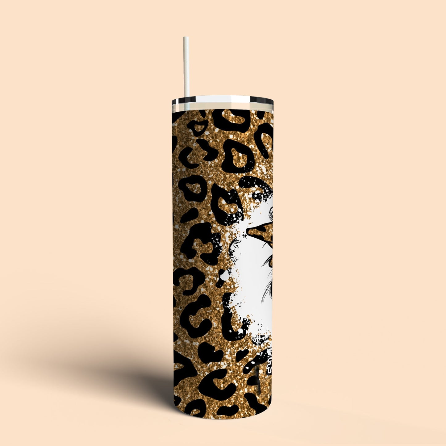 Leopard Messy Bun Tumbler