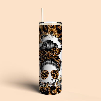 Leopard Messy Bun Tumbler
