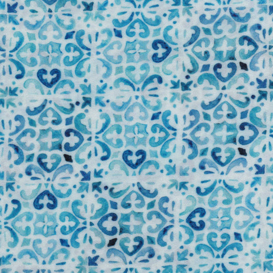Blue Tiles Satin