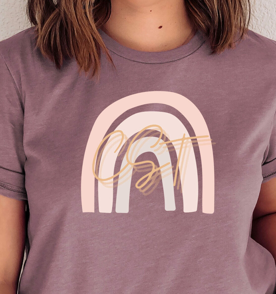 CST scrub tech t-shirt with rainbow