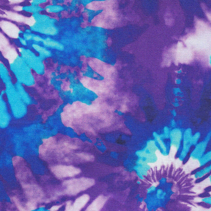 tie dye scrub cap in purple and turquoise