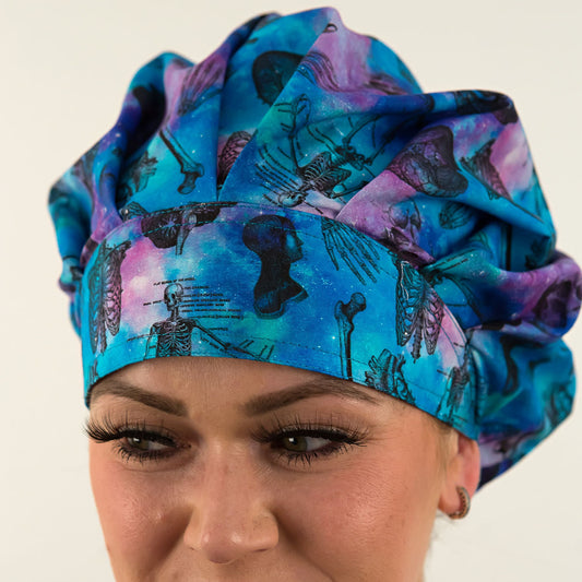 bouffant scrub hat with anatomy